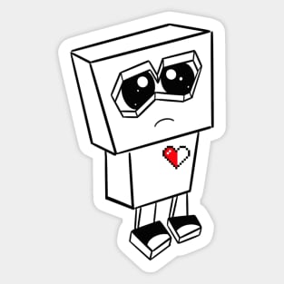 Brokenhearted Robot Sticker